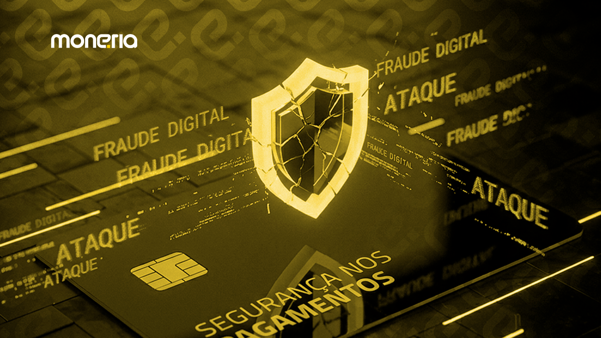 Cartões de pagamento com cadeado e ícone de proteção, representando segurança de dados e proteção nas operações de pagamentos online.